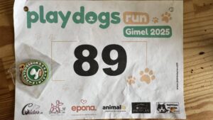 Dossard 89 et médaille Playdogsrun 2025