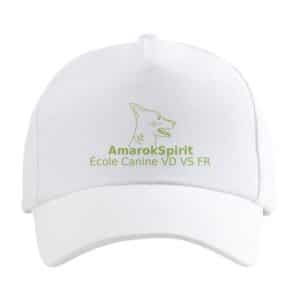 Casquette blanche avec logo AmarokSpirit vert