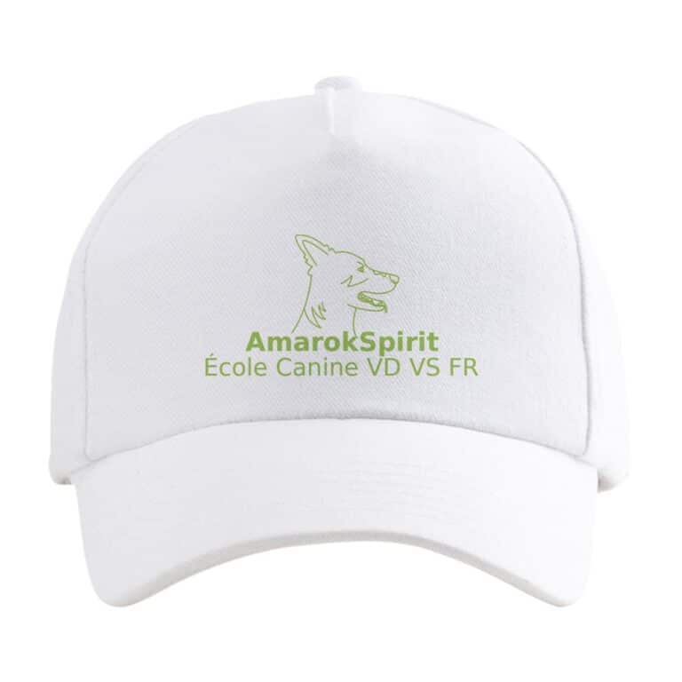 Casquette blanche avec logo AmarokSpirit vert