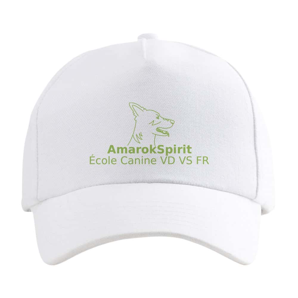 Casquette blanche avec logo AmarokSpirit vert